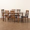 Baxton Studio Cherese Modern and Contemporary Grey Fabric and Walnut Brown Finished Wood 7-Piece Dining Set 186-10545-10520-Zoro - alternate 5